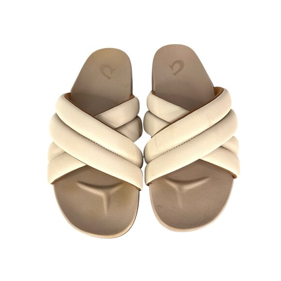 OluKai Shoes - OLUKAI Women's Off-White Hila Slide Sandals US 10